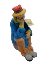 Emmett Kelly Jr Collection Porcelain Clown  Flambro Statue Figurine Sad Face 7&quot; - £15.71 GBP