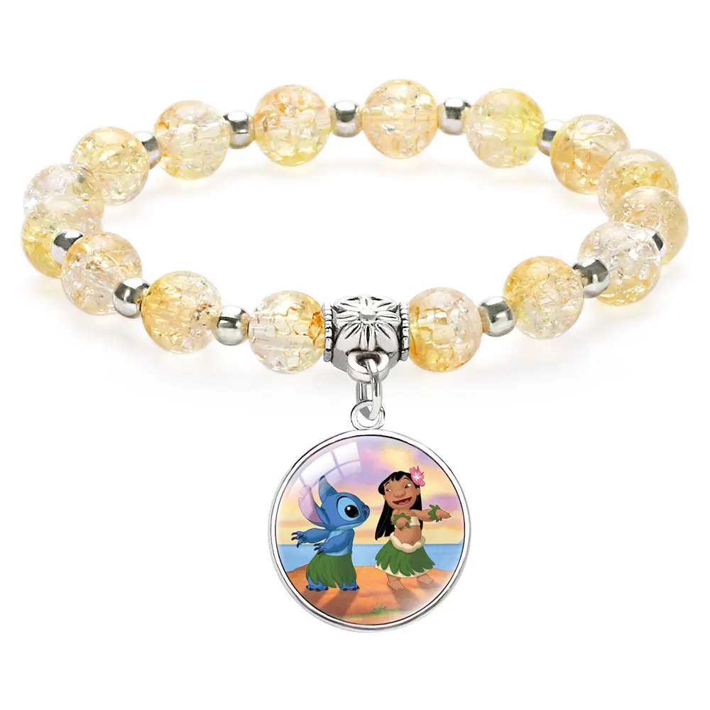 Anime Figures Disney Stitch Bracelet Cartoon Lilo Stitch Print Cute Chil... - $3.42