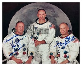 NEIL ARMSTRONG BUZZ ALDRIN MICHEAL COLLINS AUTOGRAPHED 8X10 PHOTOGRAPH R... - $8.49