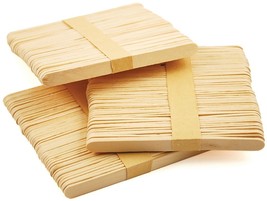 100 natural Wood POPSICLE CRAFT STICKS flat 4 3/8&quot; x 5/16&quot; Wooden crafting - $18.64