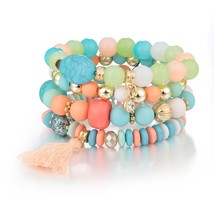 RAVIMOUR Bohemian Women Bracelet Femme Jewelry Tassel Charm Bracelets &amp; Bangles  - £10.55 GBP