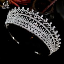 As and crown women party headband retro wedding cubic zirconia heart connected to heart thumb200