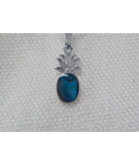 Genuine Abalone Shell Pineapple Pendant Charm Blue Green Silver Color Pl... - £2.34 GBP