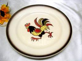 2558 Antique Metlox Poppytrail Vernon Red Rooster Dinner Plate  - $15.00