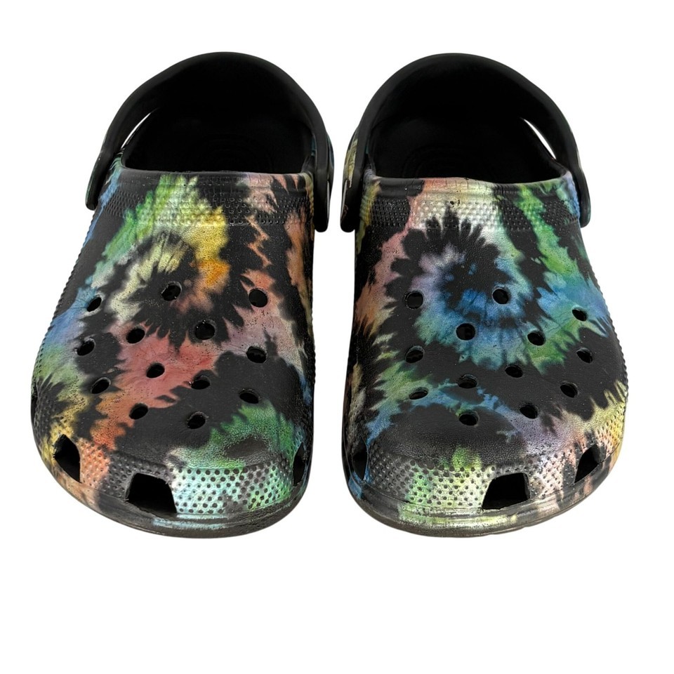 Crocs Classic Clog Black Groovy Tie-Dye Size 3 Juniors Item image 5