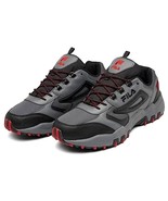 FILA Sneakers Mens 10 Athletic Leather Activewear Tennis Shoes Black Red - £43.97 GBP