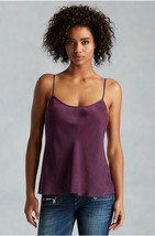 New Womens Designer True Religion Purple Silk Camisole Cami Shirt Top L Logo NWT - £166.80 GBP