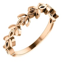 Authenticity Guarantee 
14K Rose Gold Marquise Pattern Stackable Ring - £422.85 GBP