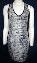 CAMEO Snakeskin Print Dress Sequin MINI Strappy Back Gray Black Tank Jun... - $43.69