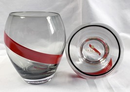 2 New G H Mumm Stemless Champagne Glasses 10 oz Red swirl - $29.65