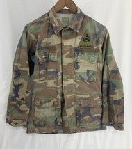 Vintage US Army Camo Size Small Mens Regular Jacket Woodland Combat Coat - £14.26 GBP