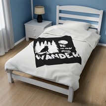 Soft Velveteen Custom Printed Blanket with Wolf Howling at Moon Print - Be Wild  - £21.45 GBP+