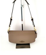 Coach CT768 Leather Andrea Shoulder Bag Tonal Hardware Handbag Dark Stone - $184.39