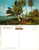 Hawaii Kona Coastline St. Peter&#39;s Church Ocean Beach Palm Trees Vintage Postcard - £7.49 GBP