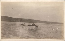 Military RPPC Navy Sailors in Boats Towed by Rope c1910 Real Photo Postcard V14 - $19.95