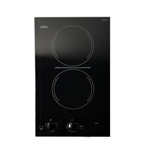 Summit CR2220B 12-inch Wide 240V 2-Burner Radiant Glass Electric Cooktop, Jet Bl - £290.33 GBP