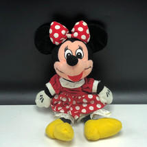 WALT DISNEY STORE PLUSH bean bag stuffed animal Minnie Mouse polka dot dress red - £11.77 GBP