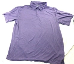 Reebok Golf Mens 2XLT Purple Striped Polo Shirt Short Sleeve Polyester/S... - $11.66