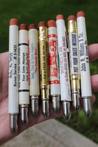 Lot Of 8 Vintage Bullet Pencils Advertising Farm hog GREAT GRAPHICS AND ... - £39.61 GBP