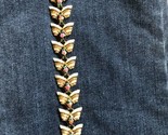 Vintage Wing Shape Enamel Flowers Linked Bracelet  6 3/4&quot; long - $37.63