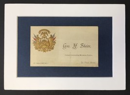Geo. H. Sheire Colonel Commanding Minnesota Division of Sons of Veterans... - $35.00