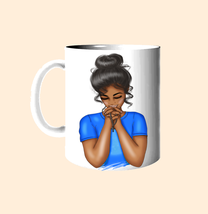 Designer 11oz Mug_Praying Girl Blue - $18.00