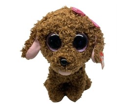 Ty Beanie Boo Boos Maddie Brown Poodle Puppy Dog 9”Sparkle Eyes 2015 Cla... - £7.28 GBP