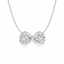 Authenticity Guarantee 
Double Diamond Infinity Pendant Necklace in 14K White... - £525.42 GBP