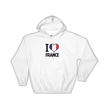 I Love France : Gift Hoodie Flag Heart Country Crest French Expat - £28.76 GBP