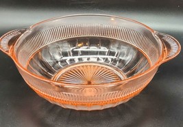 VTG Anchor Hocking Pink Depression Era glass bowl with handles - £12.75 GBP