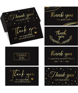 180 Black Gold Thank You for Supporting My Small Business Cards, Small T... - £10.10 GBP