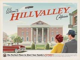 1985 Back To The Future Welcome To Hill Valley Mini Poster Print Marty M... - $3.22