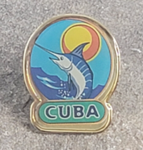 Cuba Deep Sea Fishing Souvenir Vintage Travel Lapel Hat Pin - £7.85 GBP