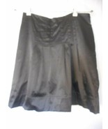 H&amp;M lined Skirt Size 10 Black with pleated front satin look - $39.98