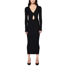 Bardot Women&#39;s Rosario Rib-Knit Dress Black L B4HP $129 - £19.77 GBP