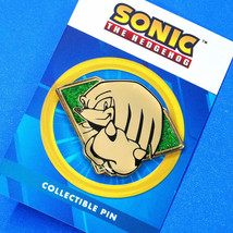 Sonic The Hedgehog Knuckles Echidna Golden Enamel Pin Figure Green Chaos Emerald - $14.99