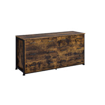 59" Brown and Black Six Drawer Double Dresser - $558.49