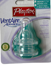 Playtex Reusables VentAire Nipples Silicone 2 Pk MEDIUM Flow 3 + Months - $7.67