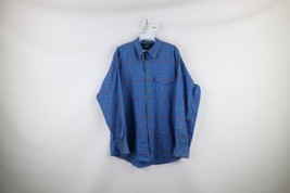 Vintage 90s Woolrich Mens XL Distressed Rainbow Plaid Collared Button Shirt USA - £27.55 GBP