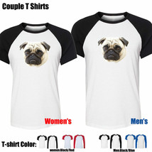 Pug Dog Animal AWW Cute Couples Print T-Shirt Womens Mens Graphic Tee Shirt Tops - £10.94 GBP