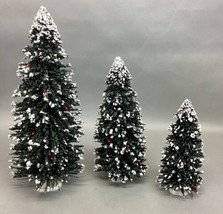 Set Of 3 Byers Choice Snow Capped Christmas Trees - $654.56 MXN