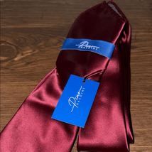 Pino Baldino Burgundy Silk Tie with pocket square - $13.72