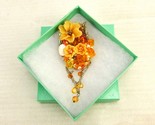 Floral Cluster Sweater Pin, Butterfly, Pearls, Dangles, Fashion Jewelry,... - $14.65