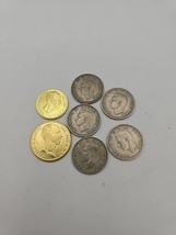 NEDERLAND COINS 1842, 10  and 1843,  5 gulden and 5 x British George VI - $50.67