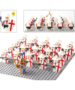 21pcs Red Cross Knights G Medieval Battles &amp; Sieges Custom Minifigures Toys - £20.74 GBP
