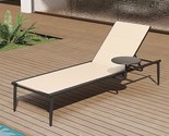 Outdoor Chaise Lounge, Aluminum Patio Lounge Chair With Side Table, Adju... - $428.99