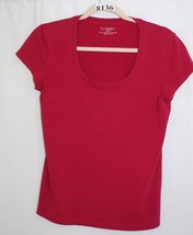 Philosophy By Republic Size Med Rasberry Cap Sleeve Tee Cotton Spandex #8136 - £5.75 GBP