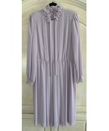 Jack Bryan Lavender Chiffon  pleated  VTG Women Dress USA Semi Sheer Lon... - £53.47 GBP