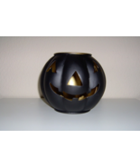 NEW Pottery Barn 7.5&quot; Small Black Metal Jack O Lantern Halloween  - $29.69