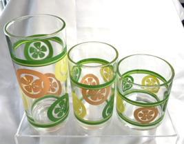 Lot of 24 Vintage Retro Lemon Lime Orange Slices Drinking Glasses MCM - £101.44 GBP